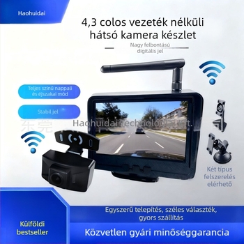 Autó LCD-monitor IPS, 480x272 felbontás, AHD bemenet, PAL/NTSC, modell VK-TB703+605T