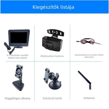 Autó LCD-monitor IPS, 480x272 felbontás, AHD bemenet, PAL/NTSC, modell VK-TB703+605T