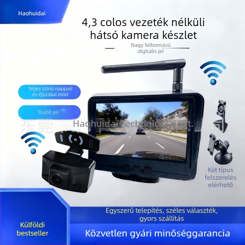 Autó LCD-monitor IPS, 480x272 felbontás, AHD bemenet, PAL/NTSC, modell VK-TB703+605T