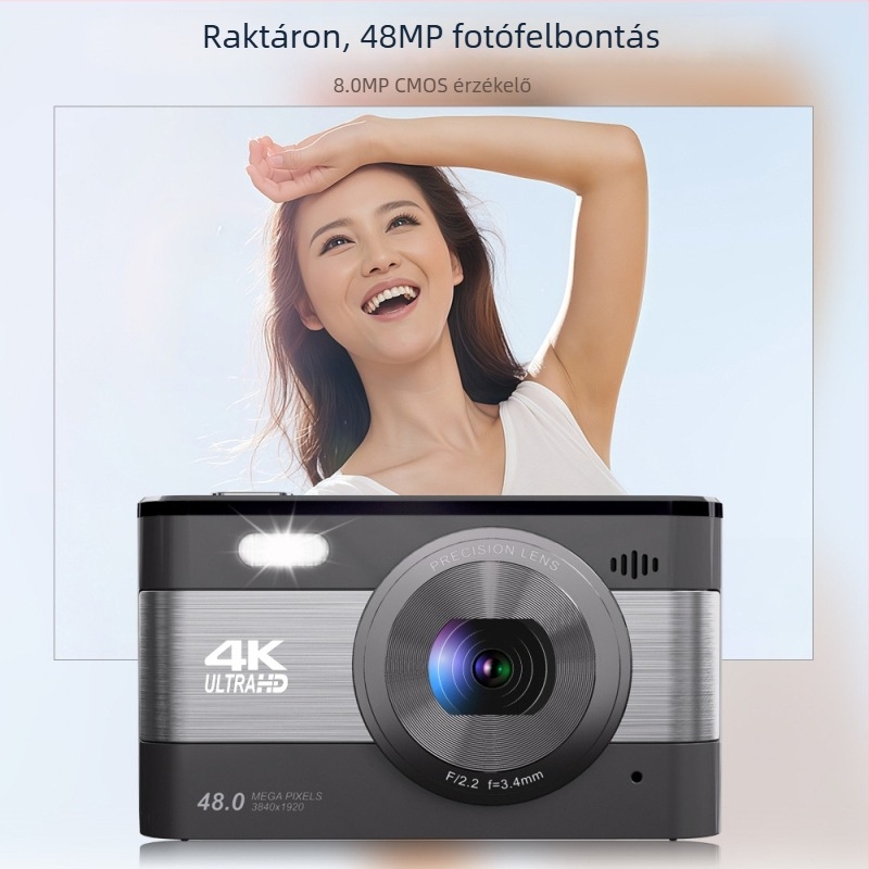 Hordozható 4K-s kézi kamera, zsebméretű retró digitális kamera kültéri fotózáshoz