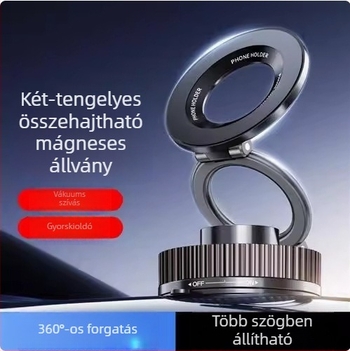 Összecsukható autós telefontartó a műszerfalra, univerzális mágneses autós tartó, vákuumos ragasztású navigációs állvány