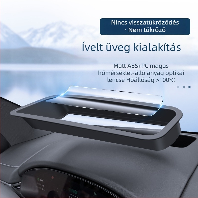Jármű HUD védőburkolat CXMHUD002 Zeekr 7X-hez – ABS + edzett üveg, ívelt HUD kijelző, porálló belső