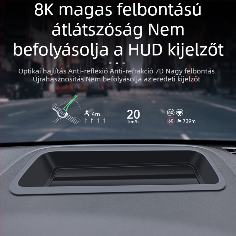 Jármű HUD védőburkolat CXMHUD002 Zeekr 7X-hez – ABS + edzett üveg, ívelt HUD kijelző, porálló belső