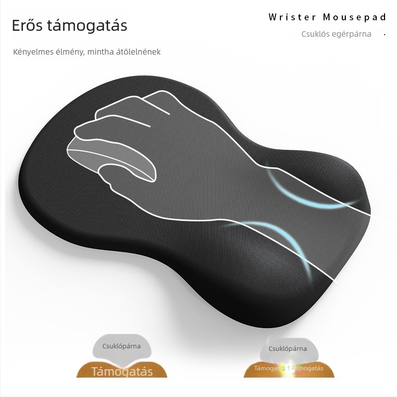 Ergonomikus egérpad csuklótámasz, textil anyagból, csúszásmentes, OEM testreszabható