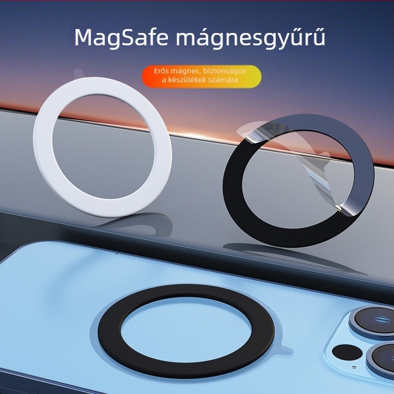 Erős mágneses műanyag hátlap MagSafe-kompatibilis telefonvédőhöz mágneses gyűrűvel