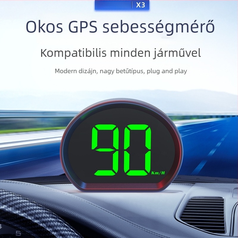 Új X3 autó HUD kijelző GPS sebességmérővel