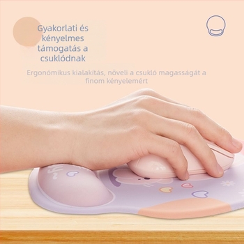 Egérpad csuklótámasz – gumírozott asztali egérpad, rajzfilm-stílus, hőtranszfer nyomtatás, OEM dizájn