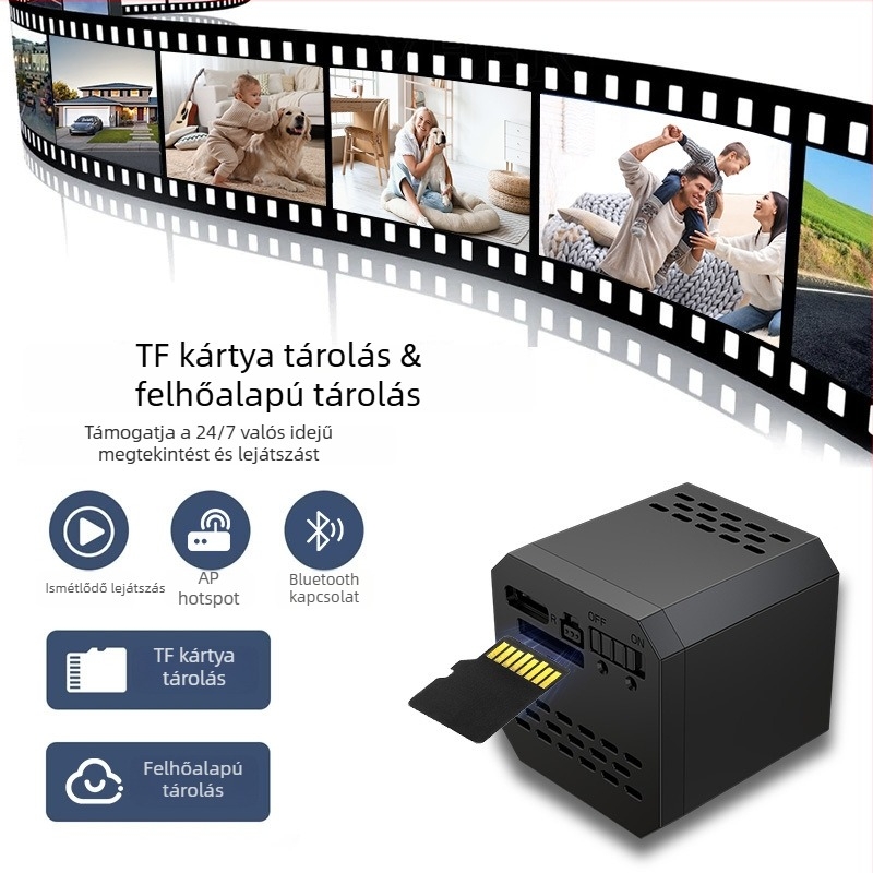 F1 Kültéri Kamera HD WiFi és Éjjellátás, TF Kártya Memória, LCD 2.8 mm, ABS Műanyag