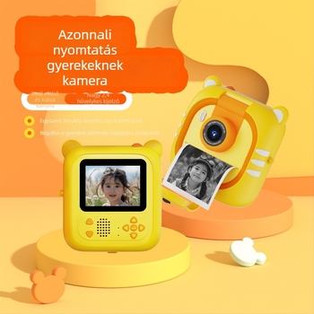 D2 Polaroid Gyerekek Digitális Forgatható Objektívű Mini Színes Fotó Nyomtató Kamera | 48 MP szenzor | 2,4" IPS kijelző | TF-kártya | ABS ház | 1300 mAh akkumulátor