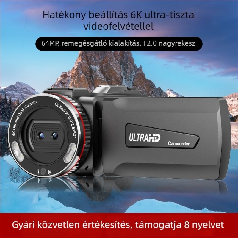 HDV900 Pro Kézben tartható mindent egyben kamera – 21x optikai zoom, 24MP CMOS szenzor, 1080p, 270° forgatható kijelző, USB-C/HDMI, MicroSD