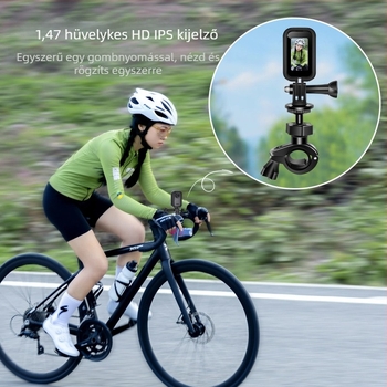 D200 Panorámás sportkamera 1,3 hüvelykes LCD-vel, 3 MP szenzor, ABS váz, memóriakártya-támogatás, akkumulátor üzemideje 2–3 óra