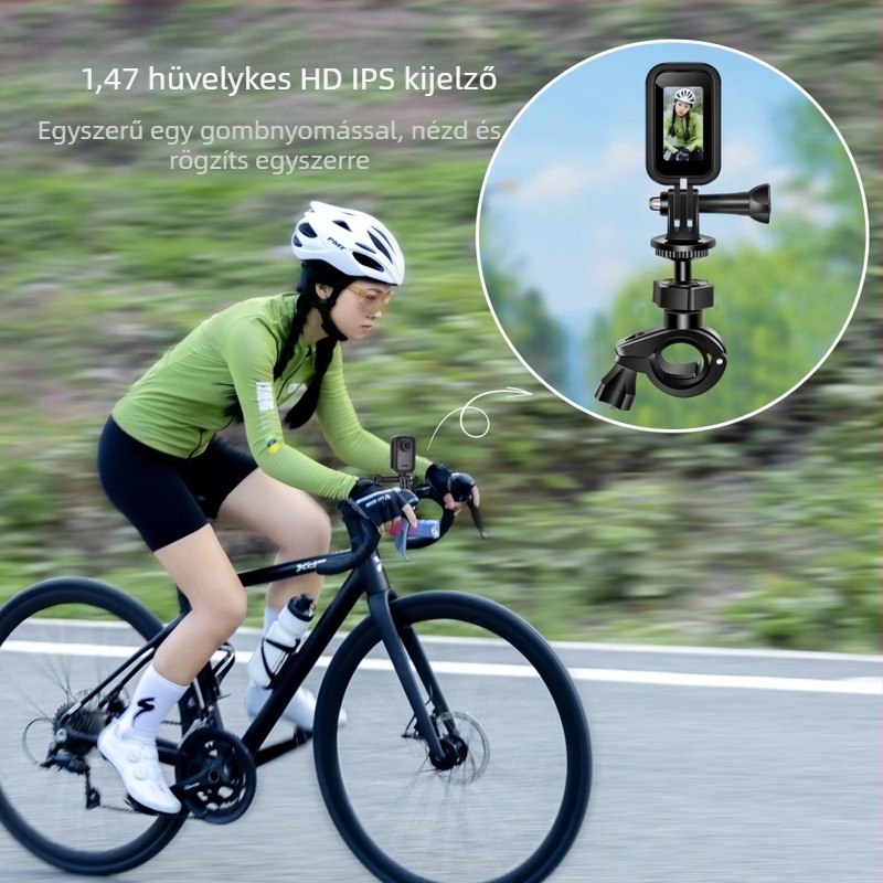 D200 Panorámás sportkamera 1,3 hüvelykes LCD-vel, 3 MP szenzor, ABS váz, memóriakártya-támogatás, akkumulátor üzemideje 2–3 óra