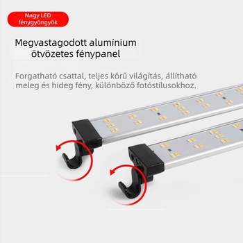 Kis stúdió LED fotólámpa softboxszal, kompakt kivitel; modell 40/60/80; személyes fotózásra alkalmas; fényvisszaverő anyag