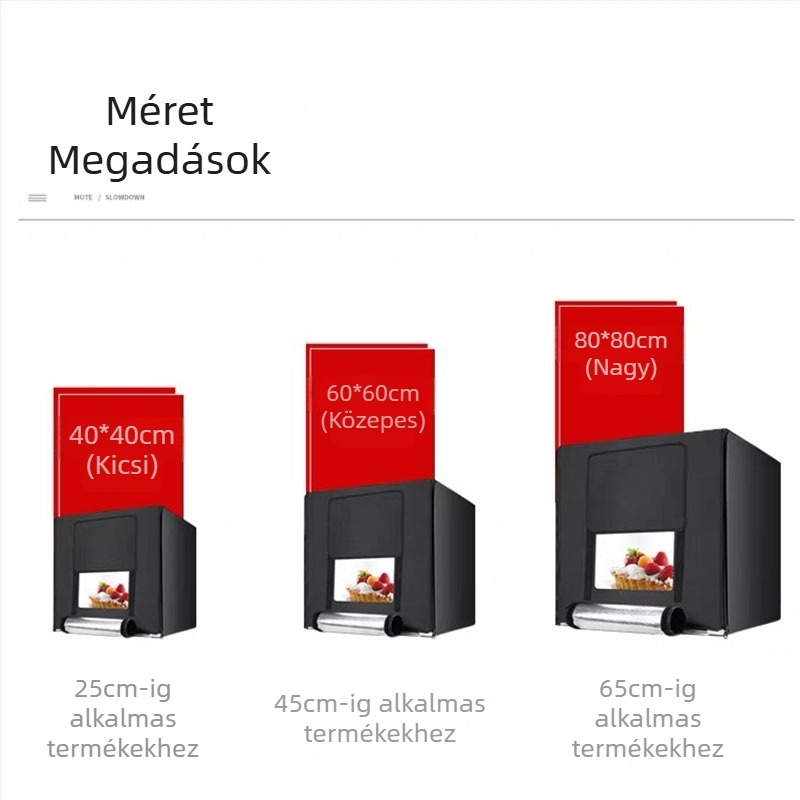 Kis stúdió LED fotólámpa softboxszal, kompakt kivitel; modell 40/60/80; személyes fotózásra alkalmas; fényvisszaverő anyag