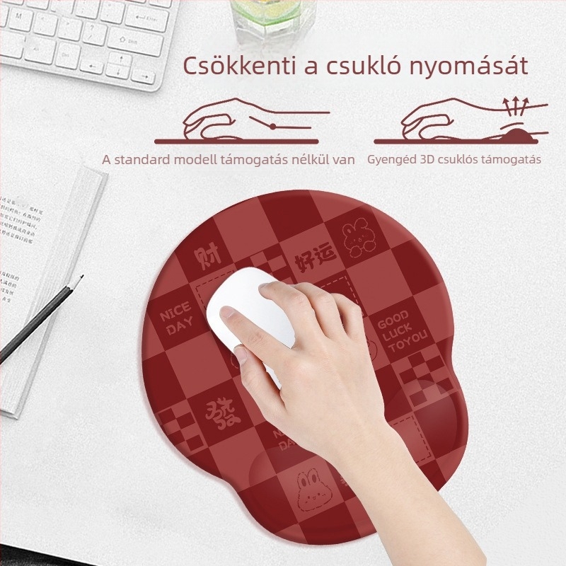 Egérpad kézfejtámasz és motiváló szöveg, gumis anyag, egyoldalas nyomtatás, logó nyomtatás elérhető