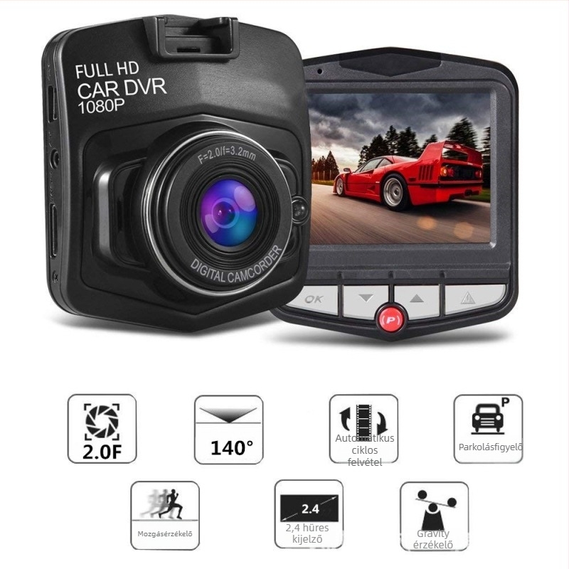 Autós dash-kamera C900-5, HD éjszakai látás, 1,3 MP, 140° látómező, akár 32 GB, 30FPS