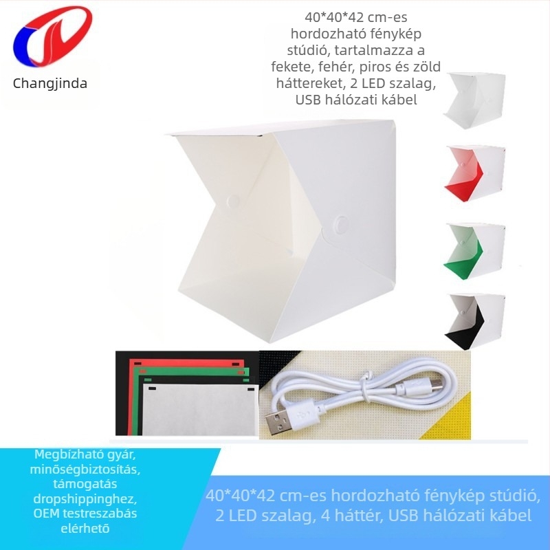 Changjinda 4-002 Mini fotóstúdió, PP anyag, kijelző 30