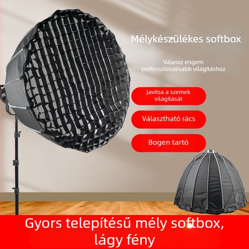 Shunyi Sy-0930 parabolikus softbox, mély fényeloszlású lágyfény-reflektor élő felvételekhez, 2024 kiadás