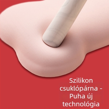 Egér csuklópárna – szilikon + szövet, csúszásmentes, kéztámasz, irodai használatra