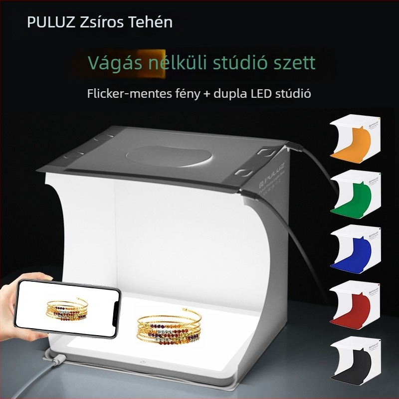 PULUZ PU5137 Hordozható árnyékmentes lámpa fotóstúdió készlet személyes fotózásra, súly 0,845 kg