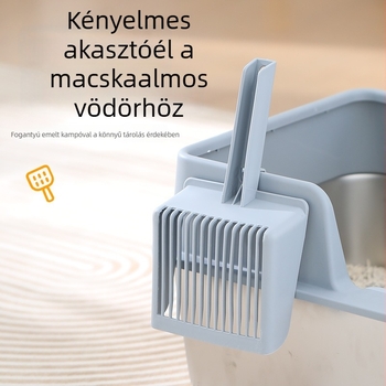 Műanyag macskaalom-kanál, finomhálós szitáló kanál tofu macskaalomhoz, akasztható, háziállat tisztító eszköz