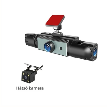 Négyobjektíves Wi‑Fi dashcam, 3,16 hüvelykes kijelző, HD éjszakai látás, széles látószög