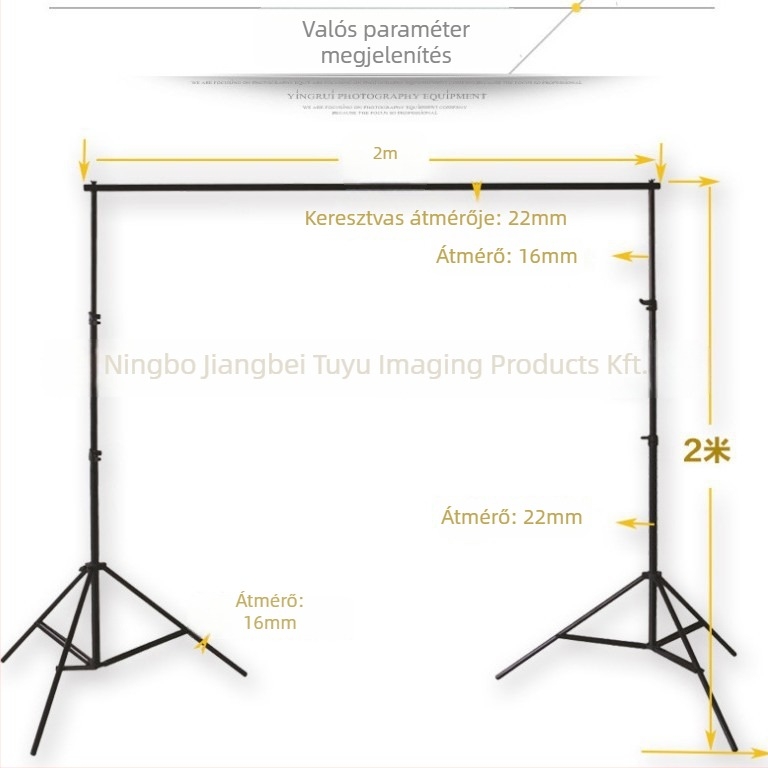Háttérkeret fotózáshoz – alumíniumötvözet szerkezet; termékfotózáshoz ideális; modell: Background frame; tömeg: 2,5 kg; márka: Tubao image