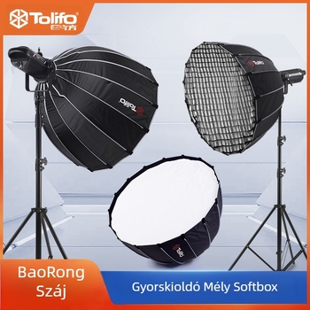Parabolikus softbox, modell 90, fényvisszaverő anyag, súly 0.4 kg, tartalmaz parabolikus softbox rácsot