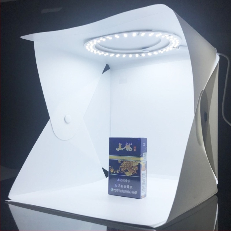 Mini LED gyűrűs fénybox – stúdió készlet ékszerek fotózásához, összecsukható