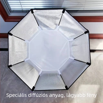 Stúdióvilágításhoz készült nyolcszögletű softbox – Baorong csatlakozás, műanyag bajonettsapka, reflexiós anyag, 80x80 kijelző, terhelés 2–5 kg