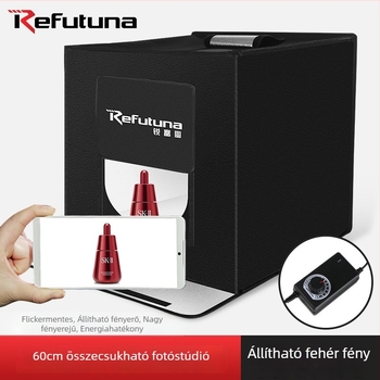 Ruifutu kompaktno LED stúdió lámpa poliészterrel és LED panellel, összecsukható hordozható softbox fotózáshoz, súly 5 kg