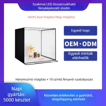 Kis fotóstúdió mobiltelefonokra — állítható fénybox Oxford anyagból, professzionális fotózáshoz, súly: 1,62 kg
