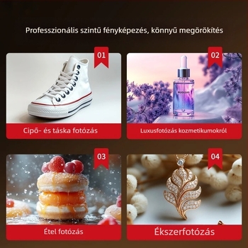 Kis fotóstúdió mobiltelefonokra — állítható fénybox Oxford anyagból, professzionális fotózáshoz, súly: 1,62 kg