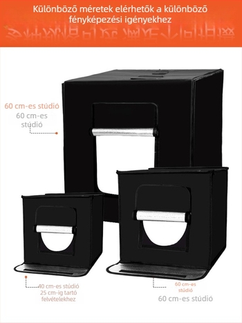 Bosheng márkájú Kis-stúdió LED Fénybox fotózáshoz; Reflektív anyag; Alkalmas személyes fotózáshoz; Tömege 6.5