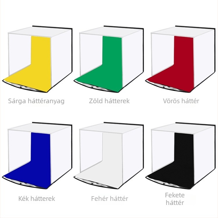 PULUZ PU5130 LED Softbox Hordozható Összecsukható Fotóstúdió 6 Háttérrel