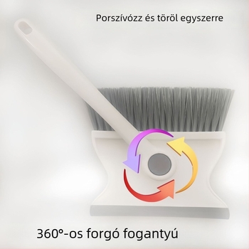 Macskaalom-seprő készlet, két darab: seprű és lapát, műanyag