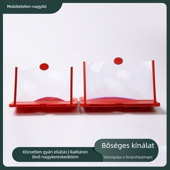 Telefonos képernyőnagyító videóprojekttel, kiváló szemvédő védelem, kékfény-szűrő, 3D kijelző, kihúzható tartó