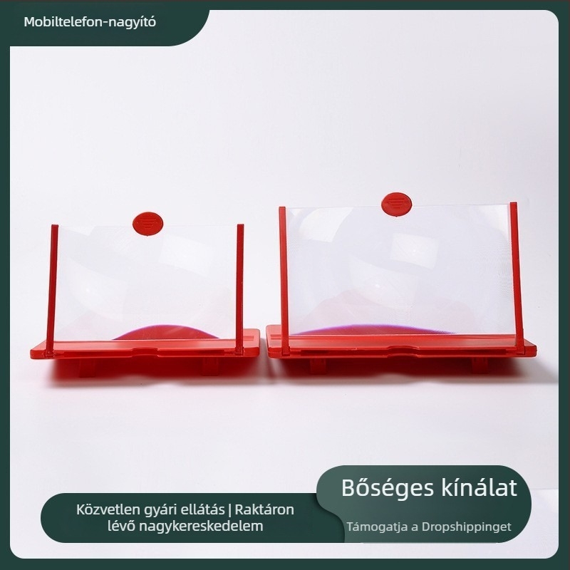 Telefonos képernyőnagyító videóprojekttel, kiváló szemvédő védelem, kékfény-szűrő, 3D kijelző, kihúzható tartó
