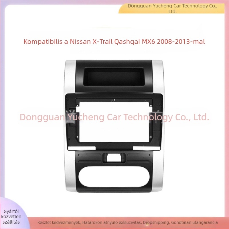 Nissan X-Trail/Qashqai MX6 autó navigációs DVD keret panel – ABS+PC; tömeg 1 kg; kompatibil 2008–2013