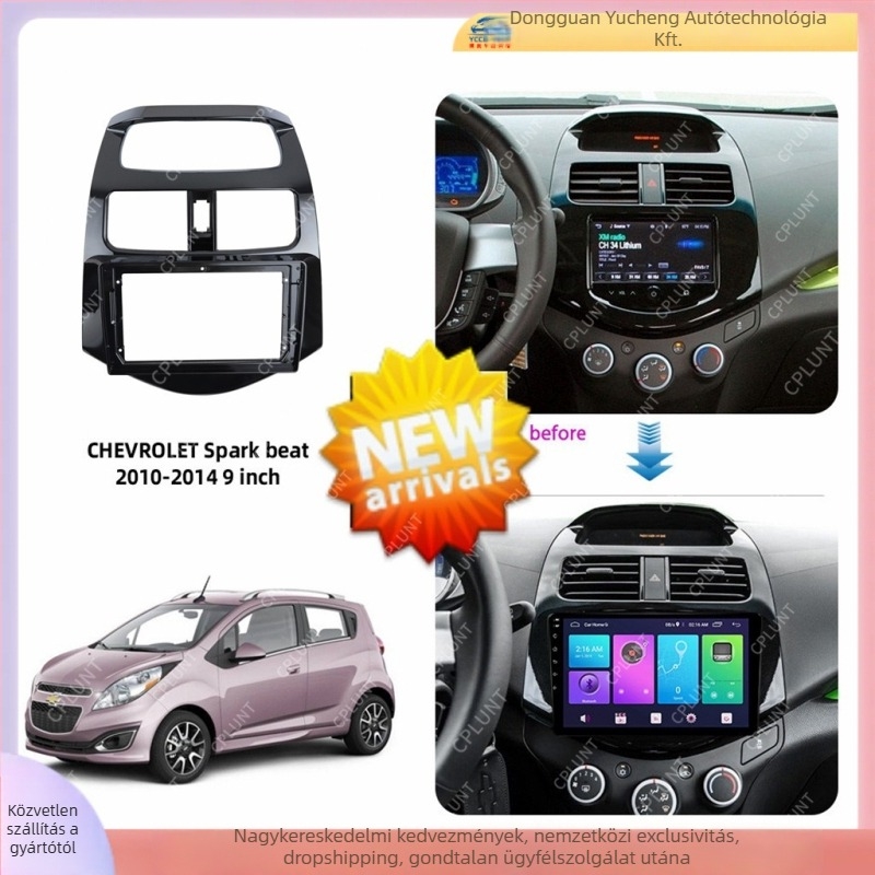 Chevrolet Spark Beat / Daewoo központi navigációs keret készlet – ABS+PC; kompatibil 2010–2014 modellék; súly 1 kg