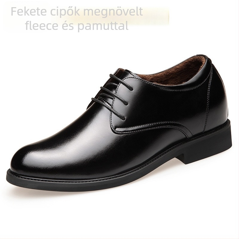 Férfi bőrből készült üzleti cipő — felső rész valódi bőr, bélés bőr, talp gumi, fűzés, 1–3 cm sarokmagasság, üzleti stílus, iroda