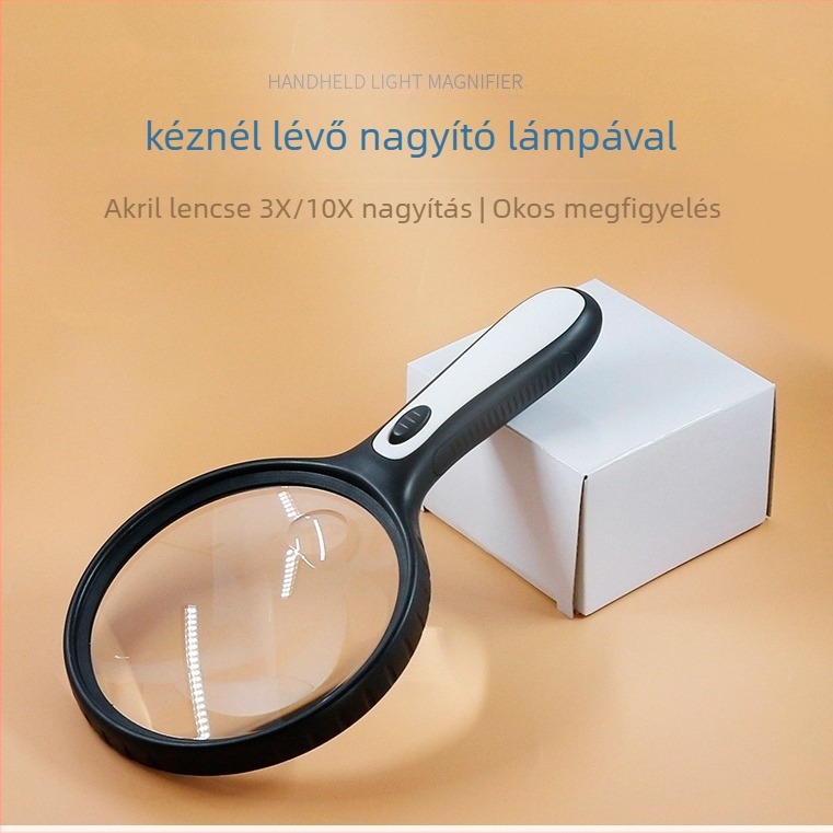 LED világítással ellátott kézi nagyító, modell 4986E, 10x nagyítás