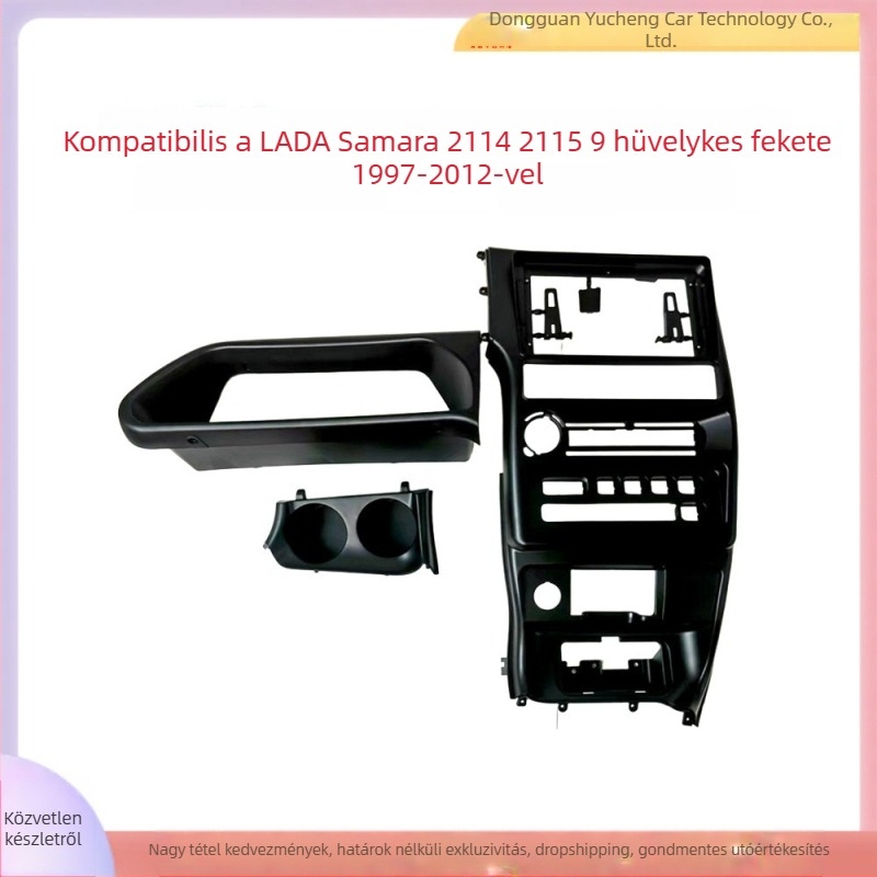 Android központi navigációs keret Lada Samara 2114-2115-höz – ABS+PC anyag, testreszabható keret, csomag: elülső keret és vezetékek