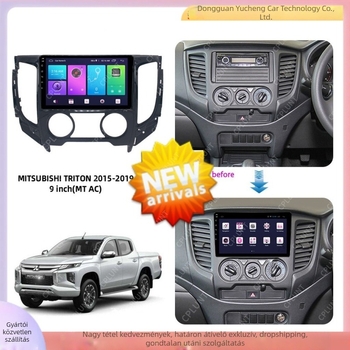 Android navigációs keret panel Mitsubishi TRITON/Pajero – ABS+PC anyag, kompatibilis 2015–2018 modellékkel, súly 1 kg