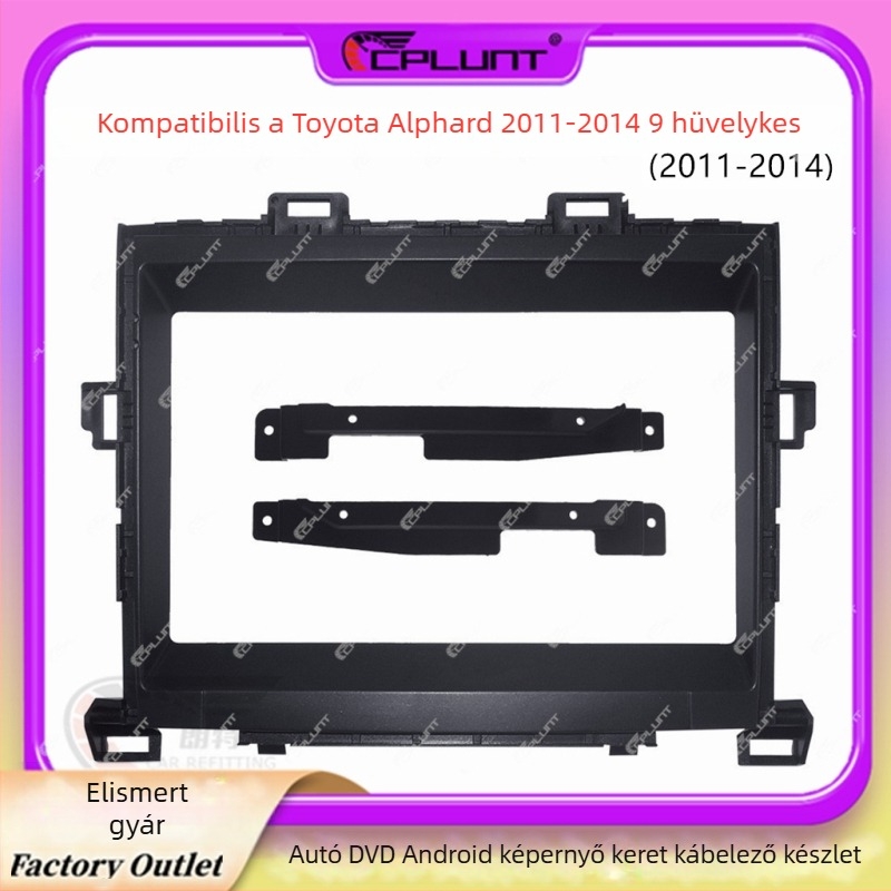 Toyota Alphard/Elfa autó DVD rádió előlap készlet (2011–2014), 200 g, cserélhető keret