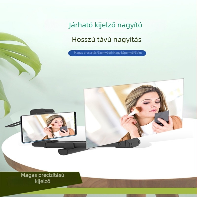 F22 mobiltelefonos kijelző erősítő összecsukható állvánnyal, műanyag, általános kompatibilitás