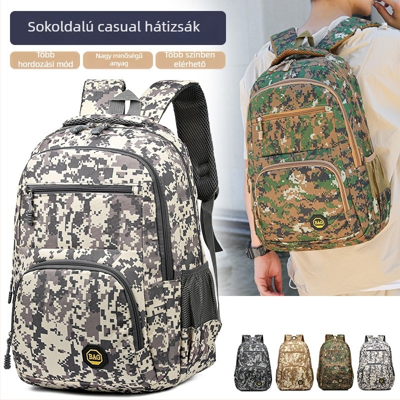 Sport- és utazó hátizsák, 20–35L kapacitással, kompatibil 14 hüvelykes laptophoz, Oxford anyag, geometrikus mintázat, légpárnás vállpántok