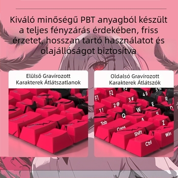 PBT dye-sublimációs fedő gombok mechanikus billentyűzethez, témás, oldalsó gravírozás, átlátszó, testre szabható, kreatív, anime stílus