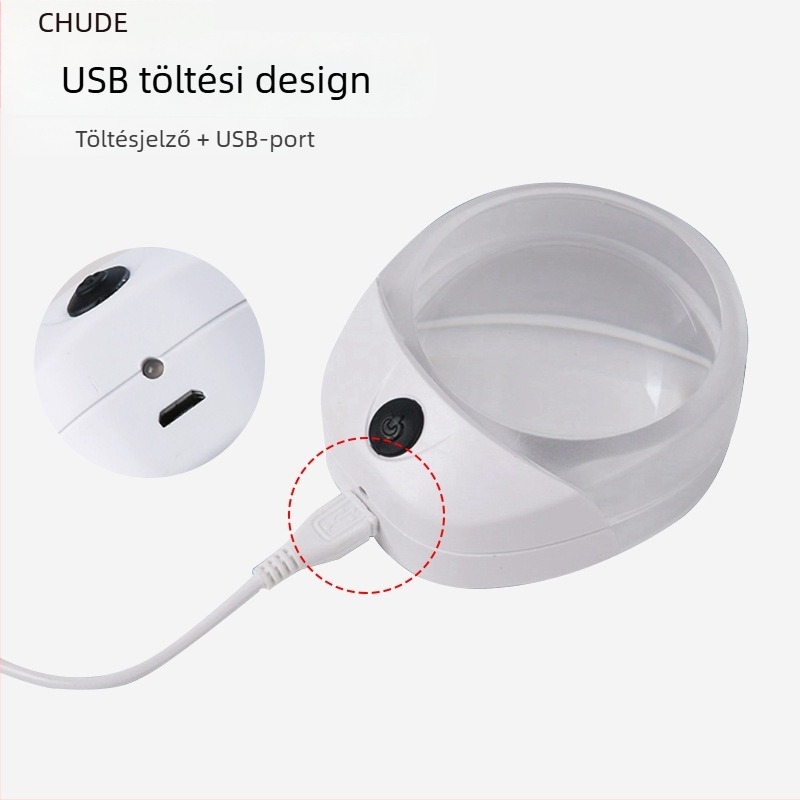 Chuda USB-töltésű nagyító LED-lámpával, HD felbontású, modell 6010C