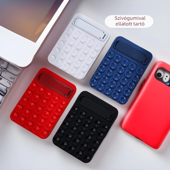 Asztali telefon-tartó szilikon ventuzával és hátoldali ragasztó tartóval, univerzális kompatibilitás, MZX